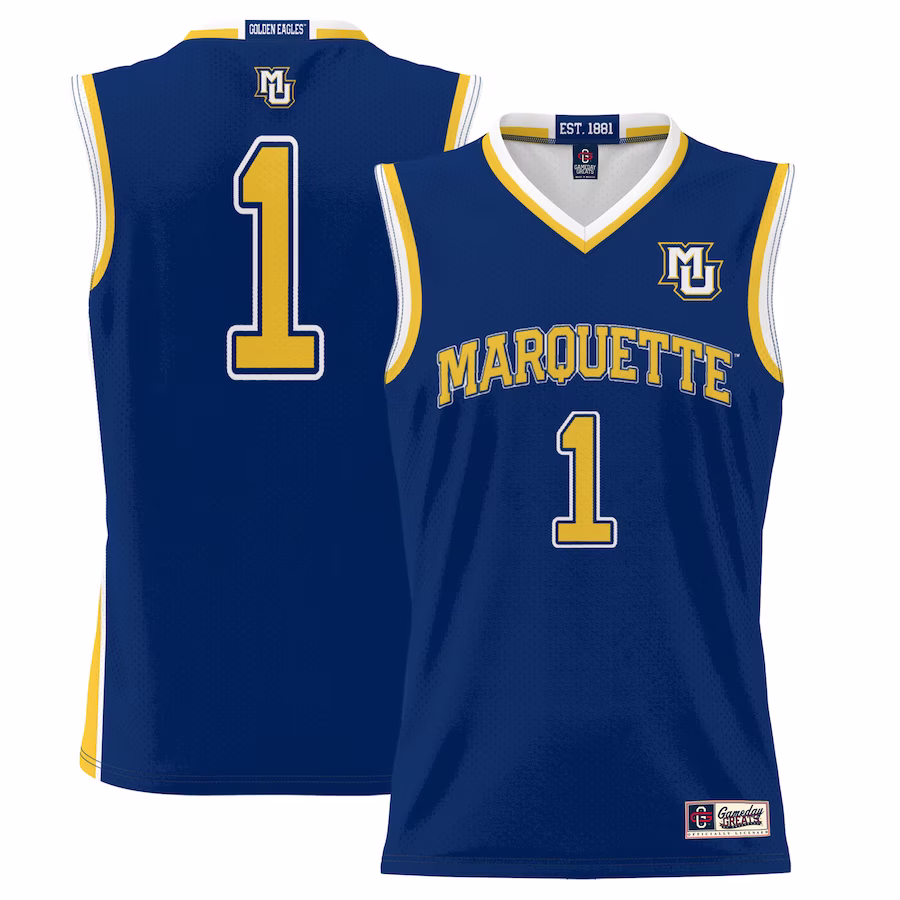 #1  Marquette Golden Eagles GameDay Greats  Lightweight Basketball Jersey - Navy - U-jersey