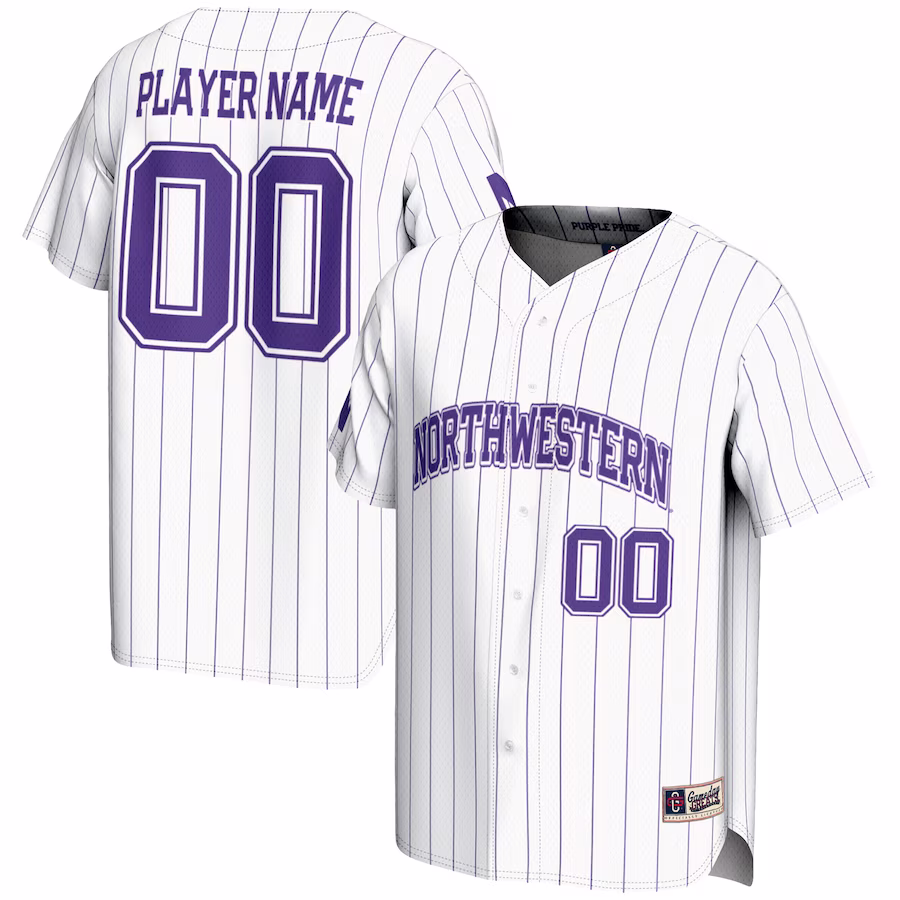 Northwestern Wildcats GameDay Greats NIL Pick-A-Player Lightweight Baseball Jersey - White - U-jersey
