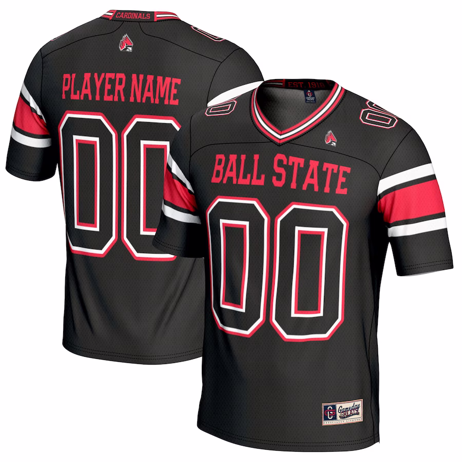 Ball State Cardinals GameDay Greats Youth NIL Pick-A-Player Football Jersey - Black - U-jersey