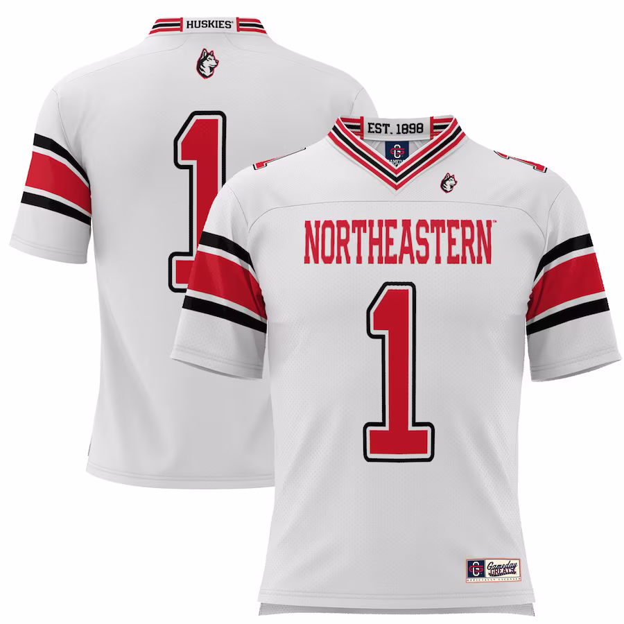 #1 Northeastern Huskies GameDay Greats Football Jersey - White - U-jersey