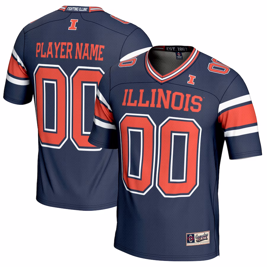Illinois Fighting Illini GameDay Greats Youth NIL Pick-A-Player Football Jersey - Navy - U-jersey