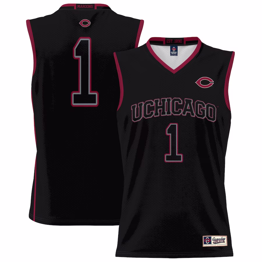 #1 UChicago Maroons GameDay Greats Youth Lightweight Basketball Jersey - Black - U-jersey