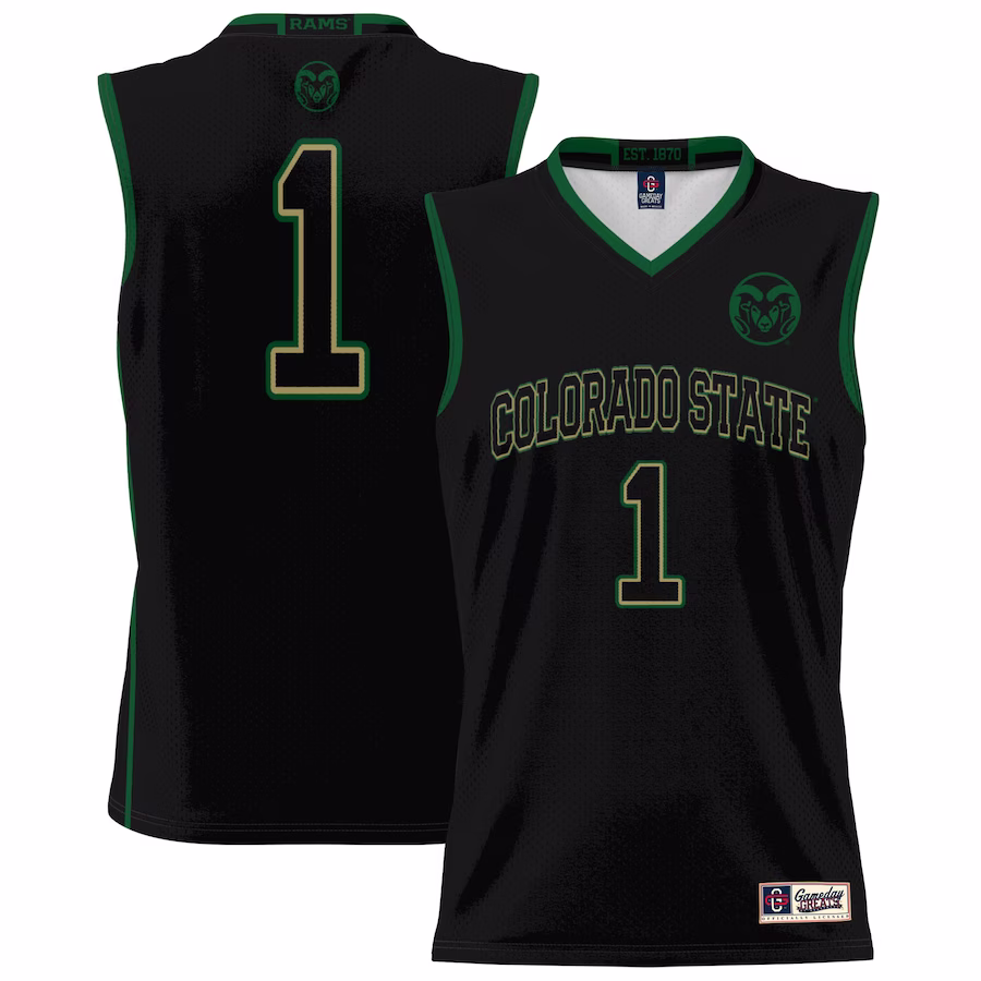 #1 Colorado State Rams GameDay Greats Youth Lightweight Basketball Jersey - Black - U-jersey