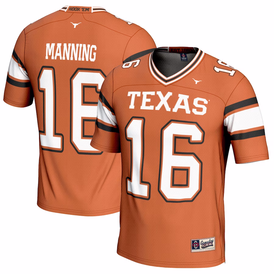 Arch Manning Texas Longhorns GameDay Greats Youth NIL Player Football Jersey - Texas Orange - U-jersey