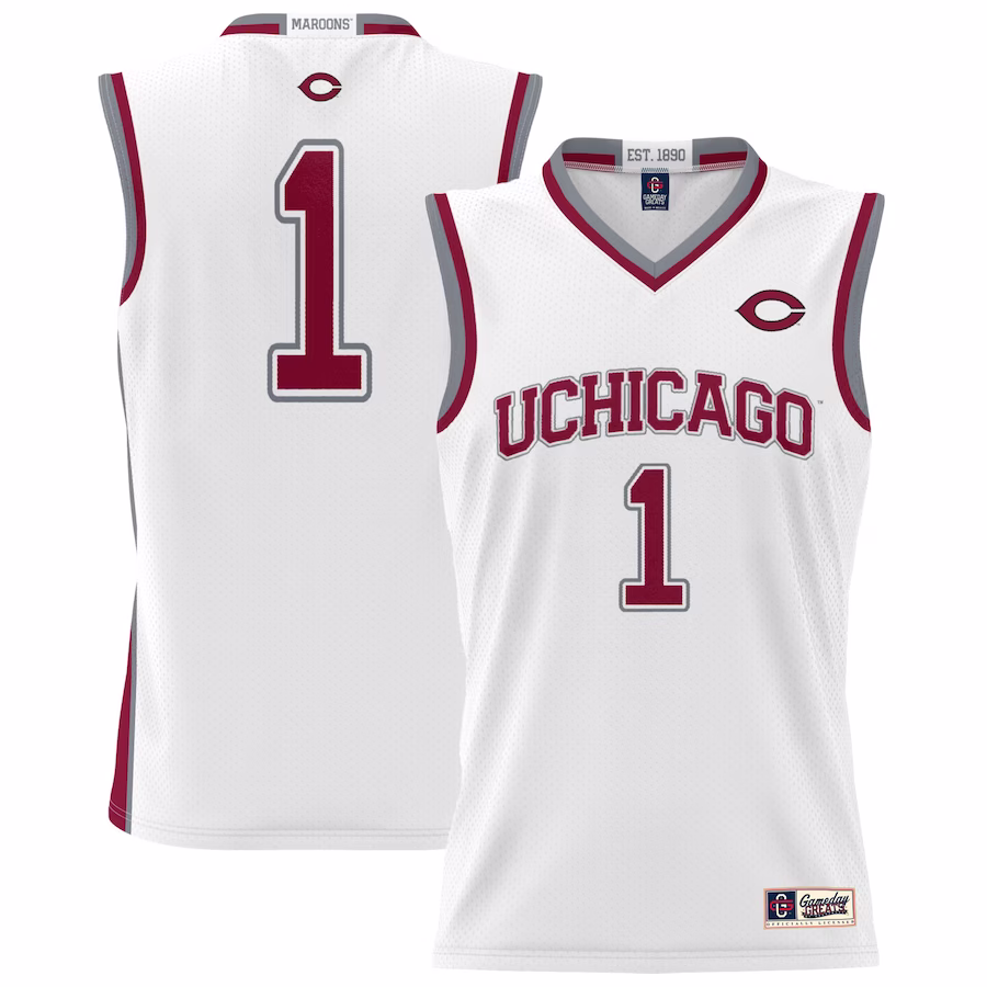 #1 UChicago Maroons GameDay Greats Unisex Lightweight Basketball Jersey - White - U-jersey