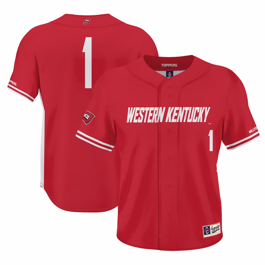 #1 Western Kentucky Hilltoppers GameDay Greats Youth Lightweight Baseball Jersey - Red - U-jersey