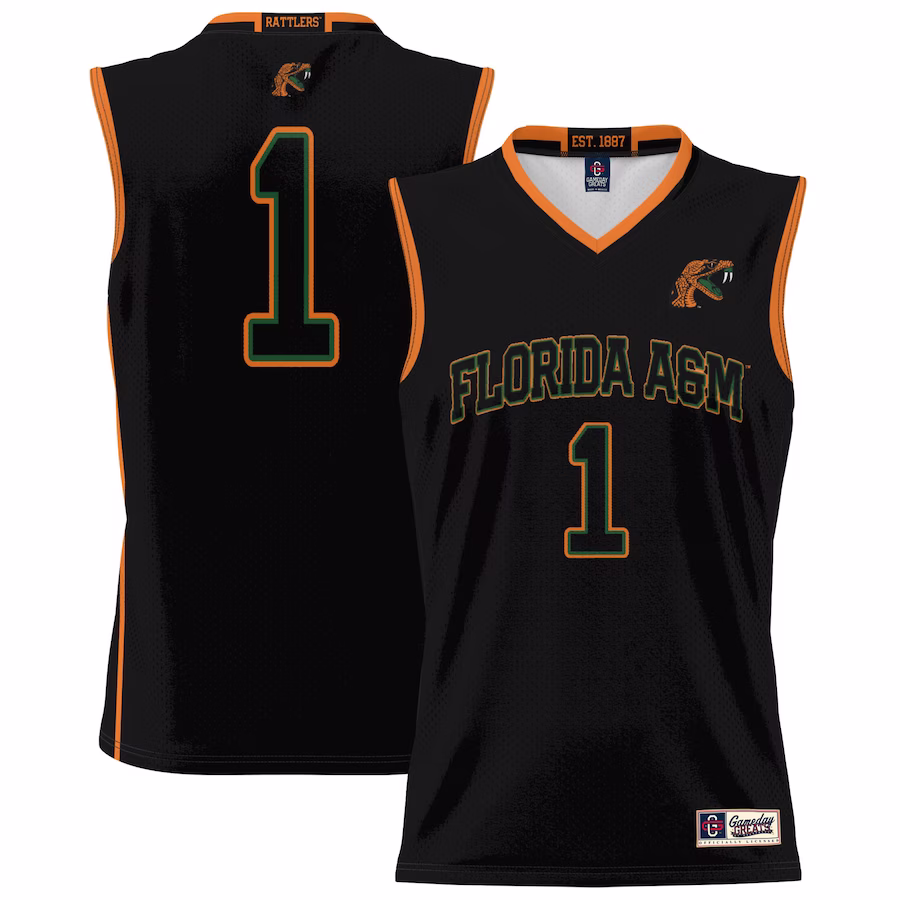 #1 Florida A&M Rattlers GameDay Greats Youth Lightweight Basketball Jersey - Black - U-jersey