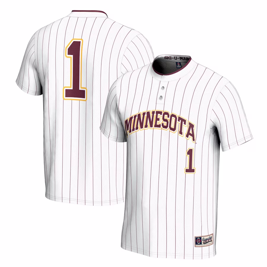 #1 Minnesota Golden Gophers GameDay Greats Youth Lightweight Softball Jersey - White - U-jersey