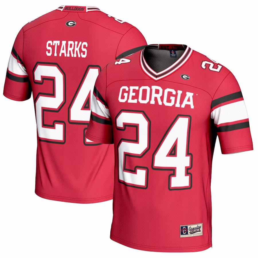 Malaki Starks Georgia Bulldogs GameDay Greats Youth NIL Player Football Jersey - Red - U-jersey