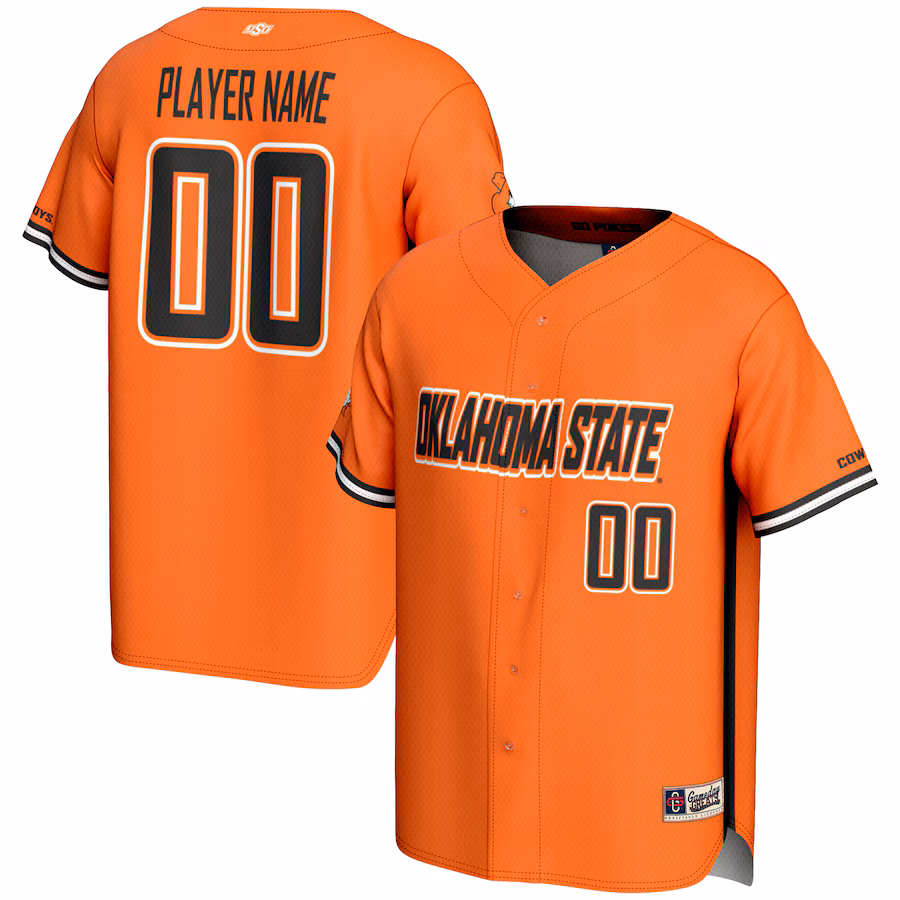 Oklahoma State Cowboys GameDay Greats Youth NIL Pick-A-Player Lightweight Baseball Jersey - Orange - U-jersey