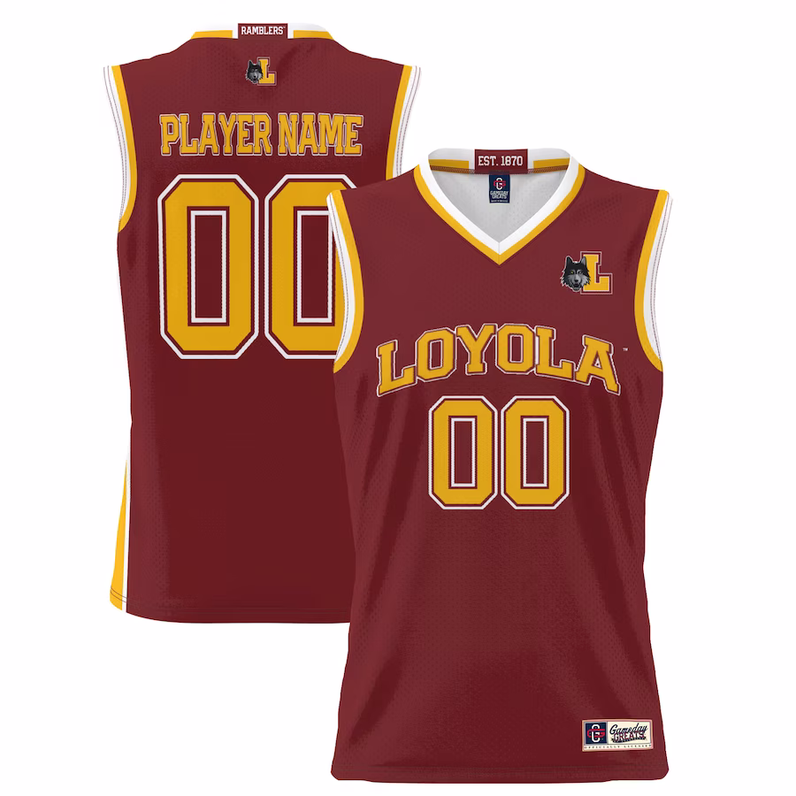 Loyola Chicago Ramblers GameDay Greats Youth NIL Pick-A-Player Lightweight Basketball Jersey - Maroon - U-jersey