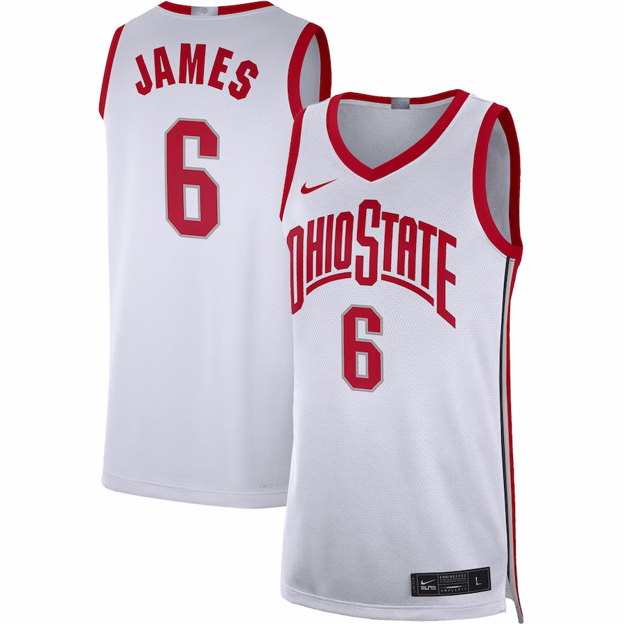 LeBron James Ohio State Buckeyes Nike Limited Basketball Jersey - White - U-jersey