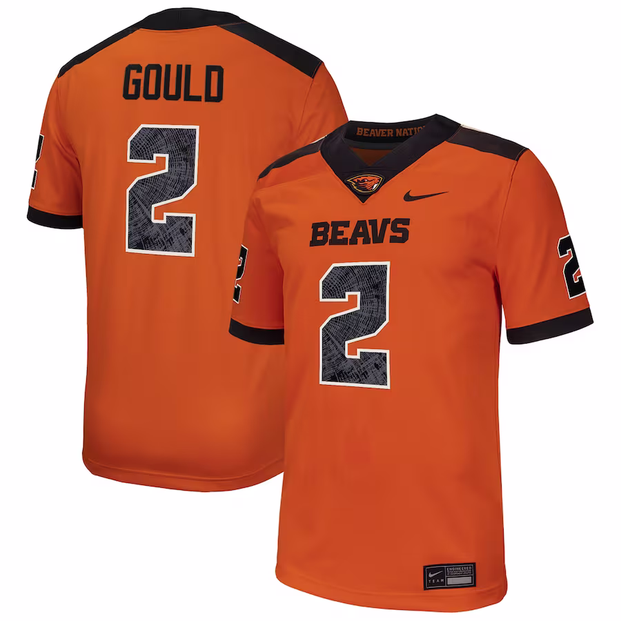 Anthony Gould Oregon State Beavers Nike NIL Football Player Jersey - Orange - U-jersey