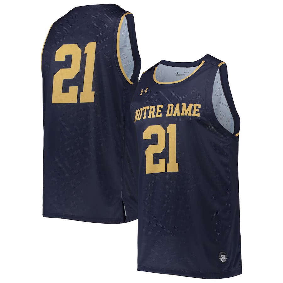 #21 Notre Dame Fighting Irish Under Armour Alternate Replica Basketball Jersey - Navy - U-jersey