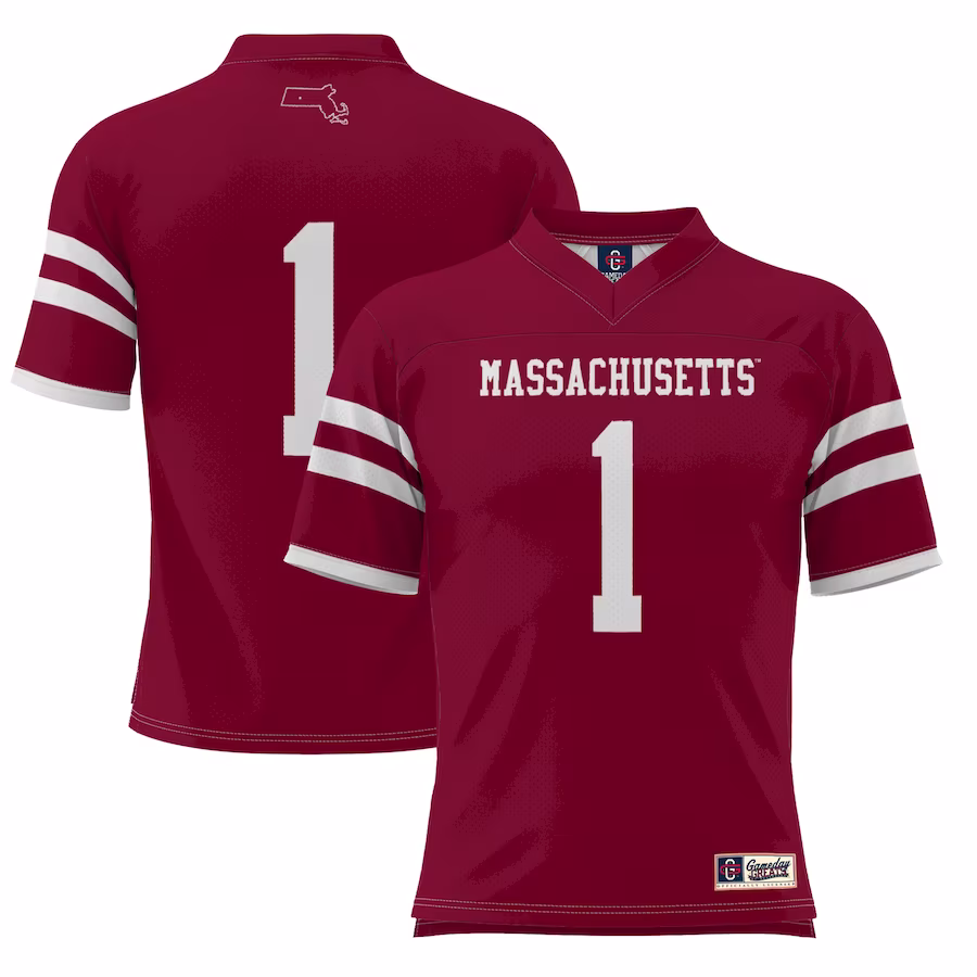 #1 UMass Minutemen GameDay Greats Football Jersey - Maroon - U-jersey