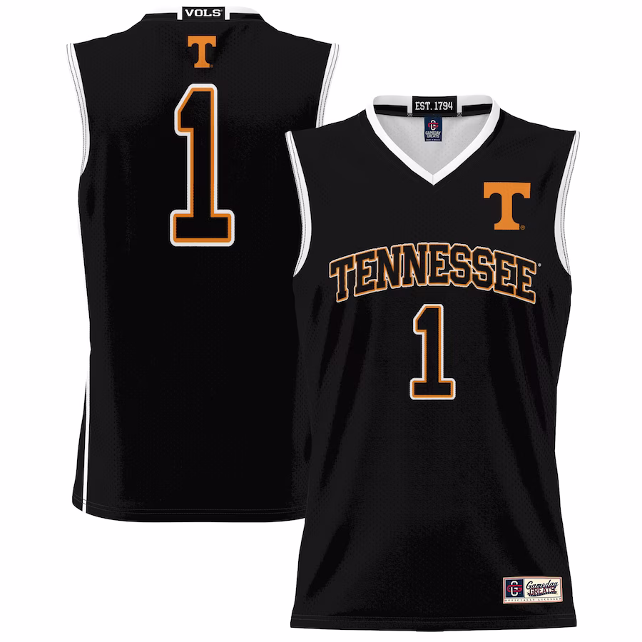 #1 Tennessee Volunteers GameDay Greats Unisex Lightweight Basketball Jersey - Black - U-jersey