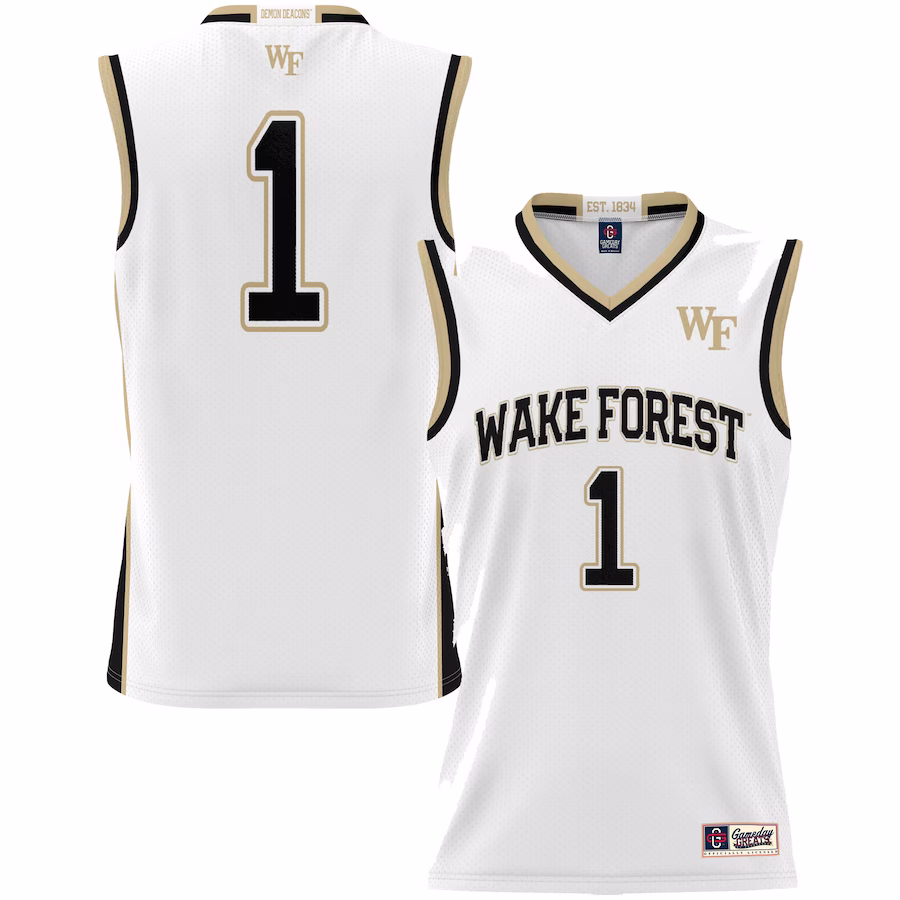 #1 Wake Forest Demon Deacons GameDay Greats Youth Lightweight Basketball Jersey - White - U-jersey