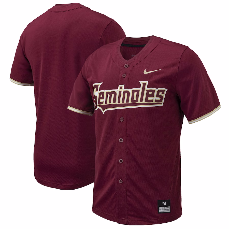 Florida State Seminoles Nike Replica Full-Button Baseball Jersey - Garnet - U-jersey