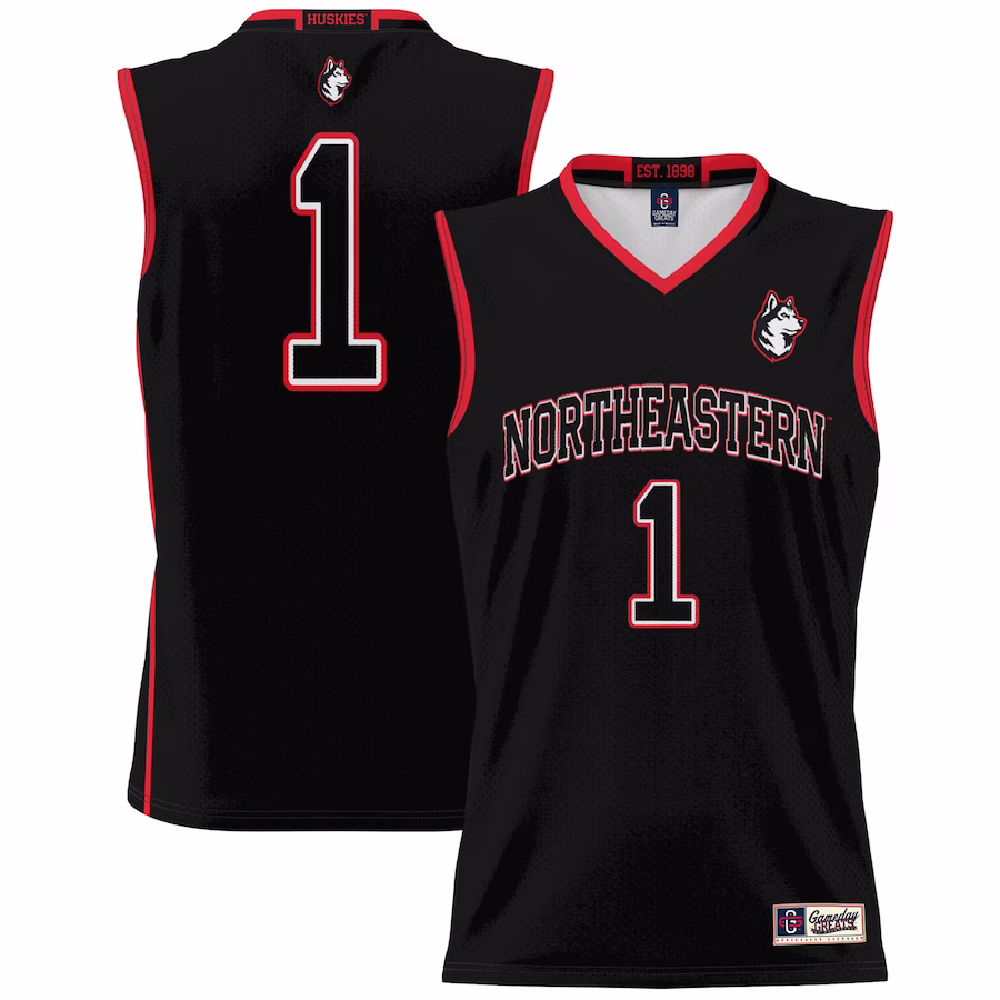 #1 Northeastern Huskies GameDay Greats Lightweight Basketball Fashion Jersey - Black - U-jersey