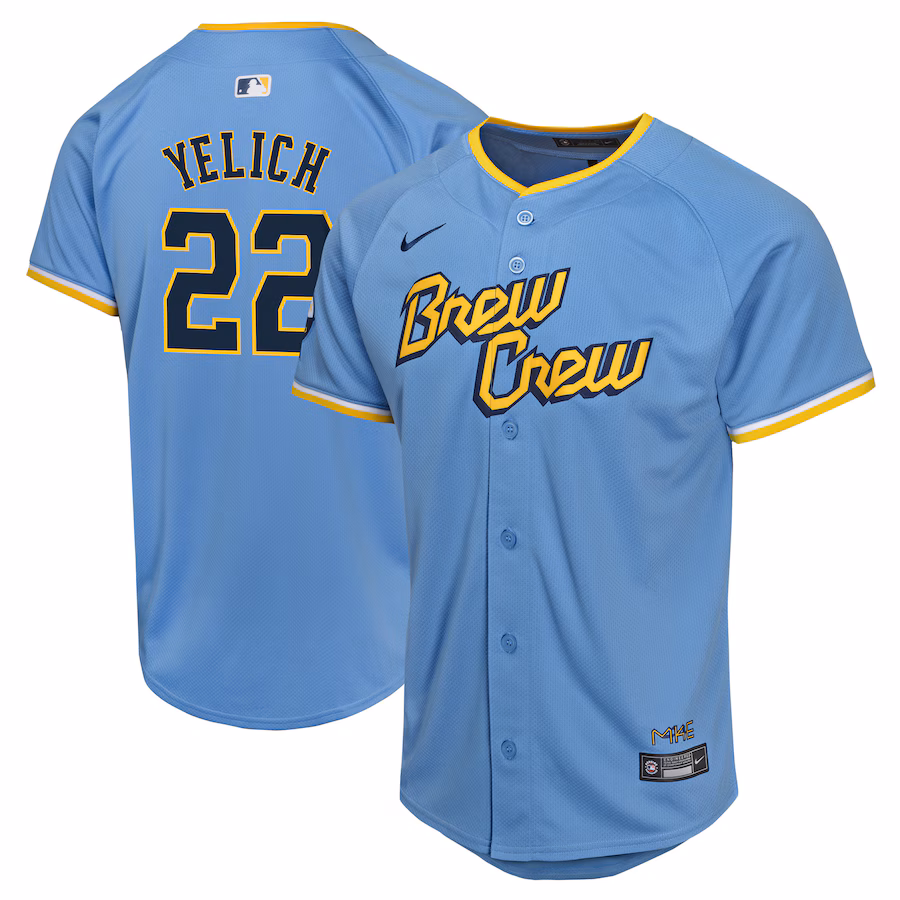 Youth Milwaukee Brewers Christian Yelich Nike Powder Blue City Connect Limited Player Jersey - U-jersey