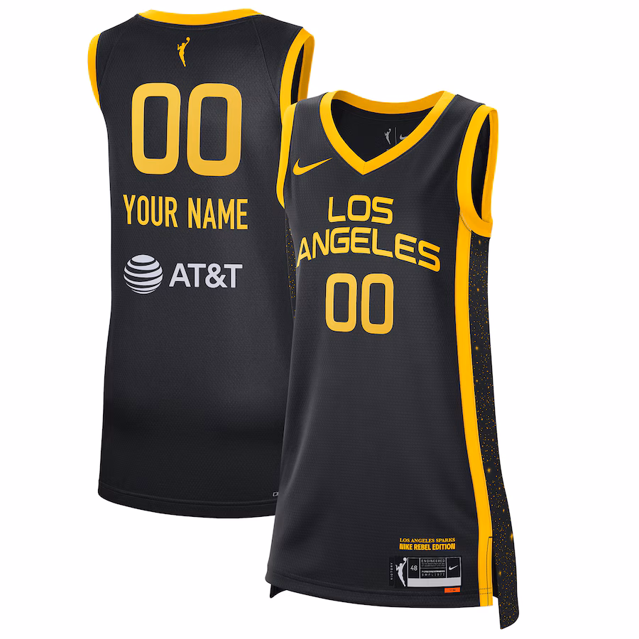 Unisex Los Angeles Sparks Nike Black 2021 Rebel Edition Victory Custom Jersey - U-jersey