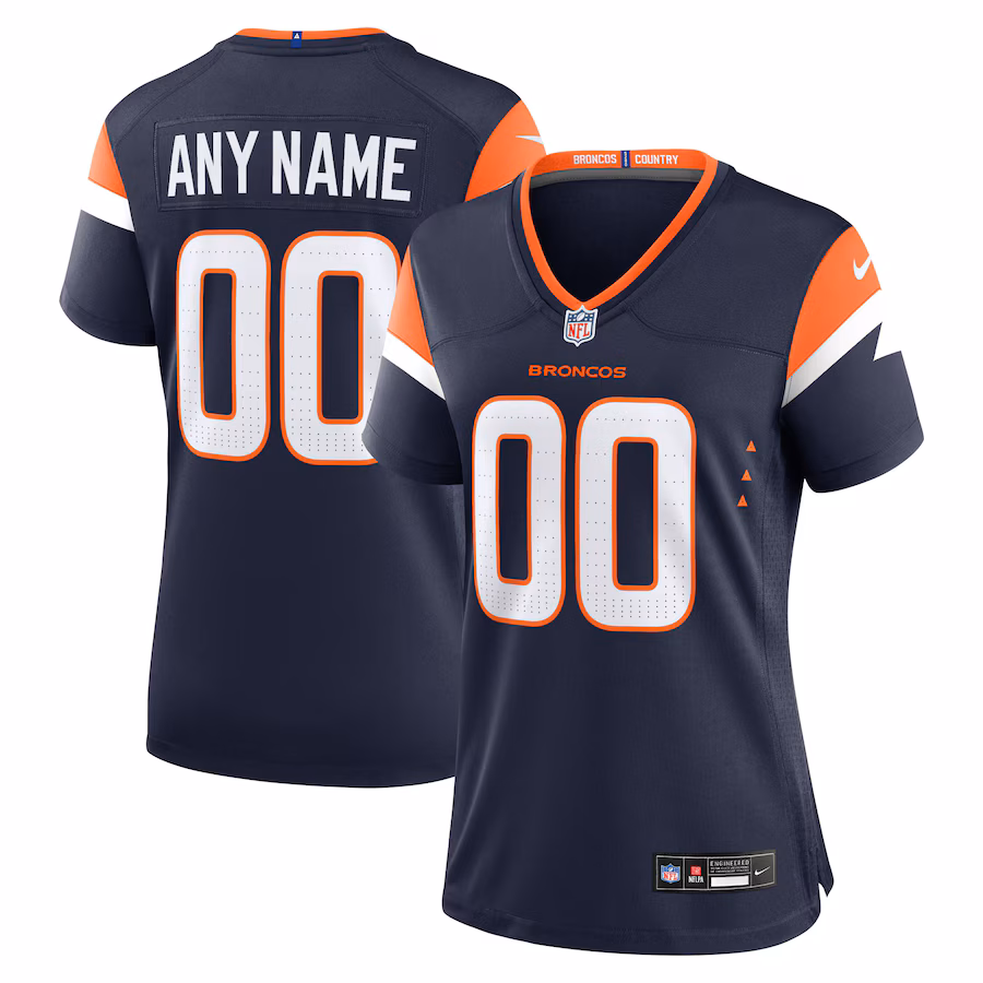 Women's Denver Broncos  Nike Navy Alternate Custom Game Jersey - U-jersey