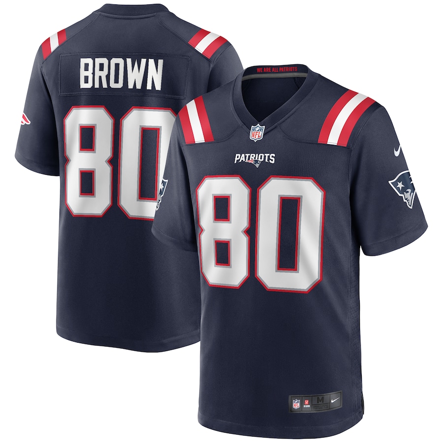 Men's New England Patriots Troy Brown Nike Navy Game Retired Player Jersey - U-jersey