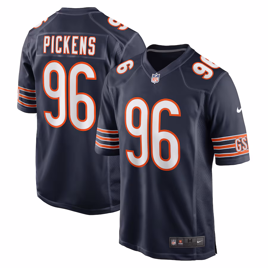 Men's Chicago Bears Zacch Pickens Nike Navy Team Game Jersey - U-jersey