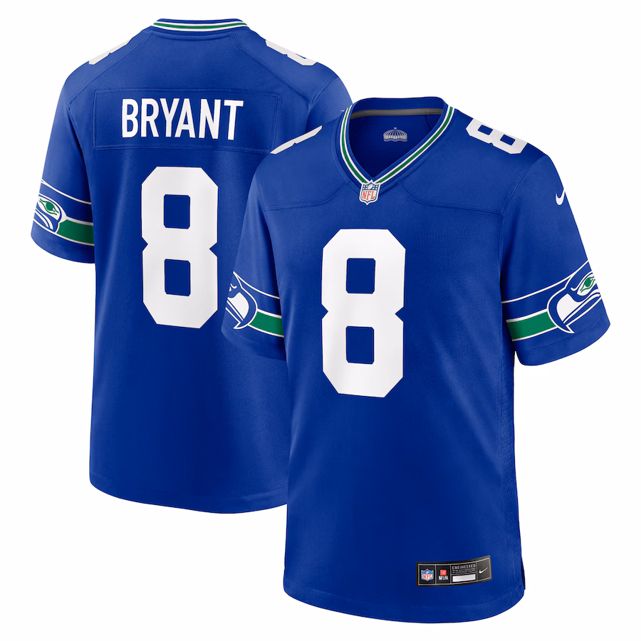 Men's Seattle Seahawks Coby Bryant Nike Royal Throwback Player Game Jersey - U-jersey