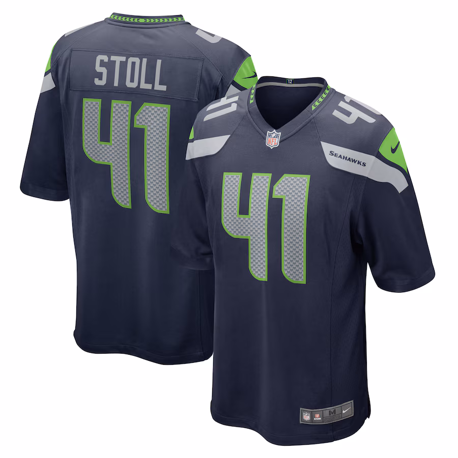 Men's Seattle Seahawks Chris Stoll Nike College Navy  Game Jersey - U-jersey