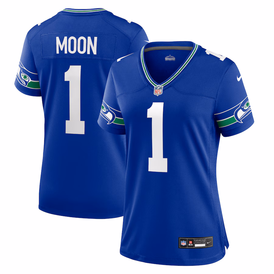 Women's Seattle Seahawks Warren Moon Nike Royal Throwback Retired Player Game Jersey - U-jersey