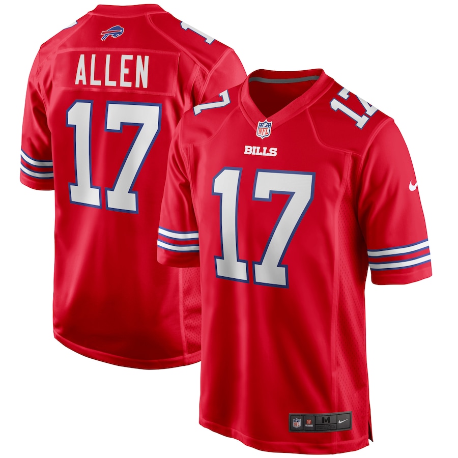 Men's Buffalo Bills Josh Allen Nike Red Alternate Game Player Jersey - U-jersey