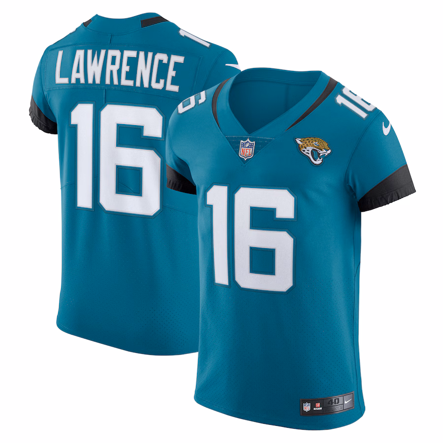 Men's Jacksonville Jaguars Trevor Lawrence Nike Teal Vapor Elite Jersey - U-jersey