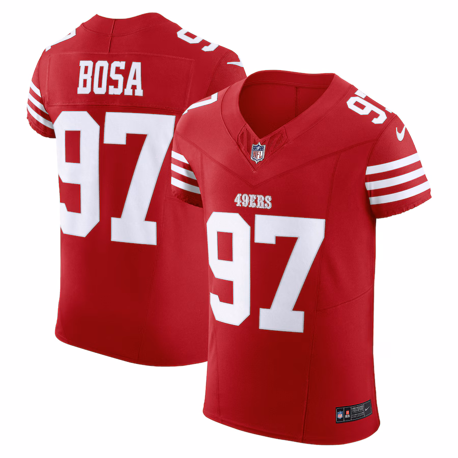 Men's San Francisco 49ers Nick Bosa Nike Scarlet Vapor F.U.S.E. Elite Jersey - U-jersey