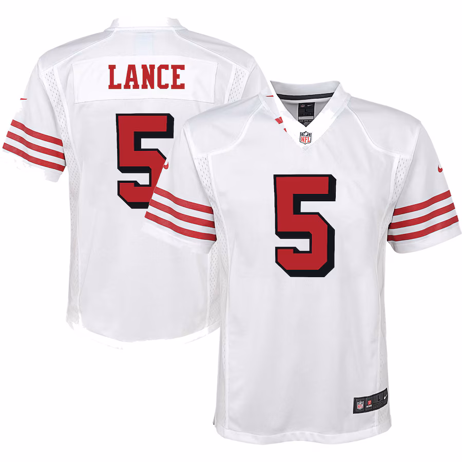 Youth San Francisco 49ers Trey Lance Nike White Game Jersey - U-jersey