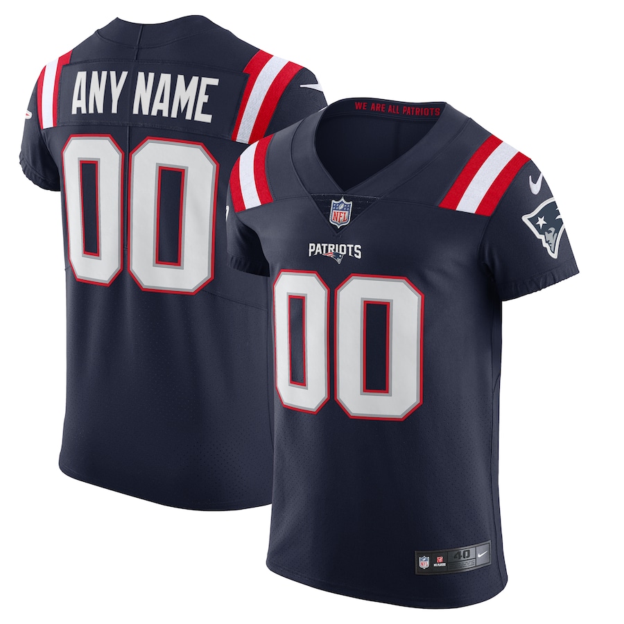 Men's New England Patriots Nike Navy Vapor Elite Custom Jersey - U-jersey