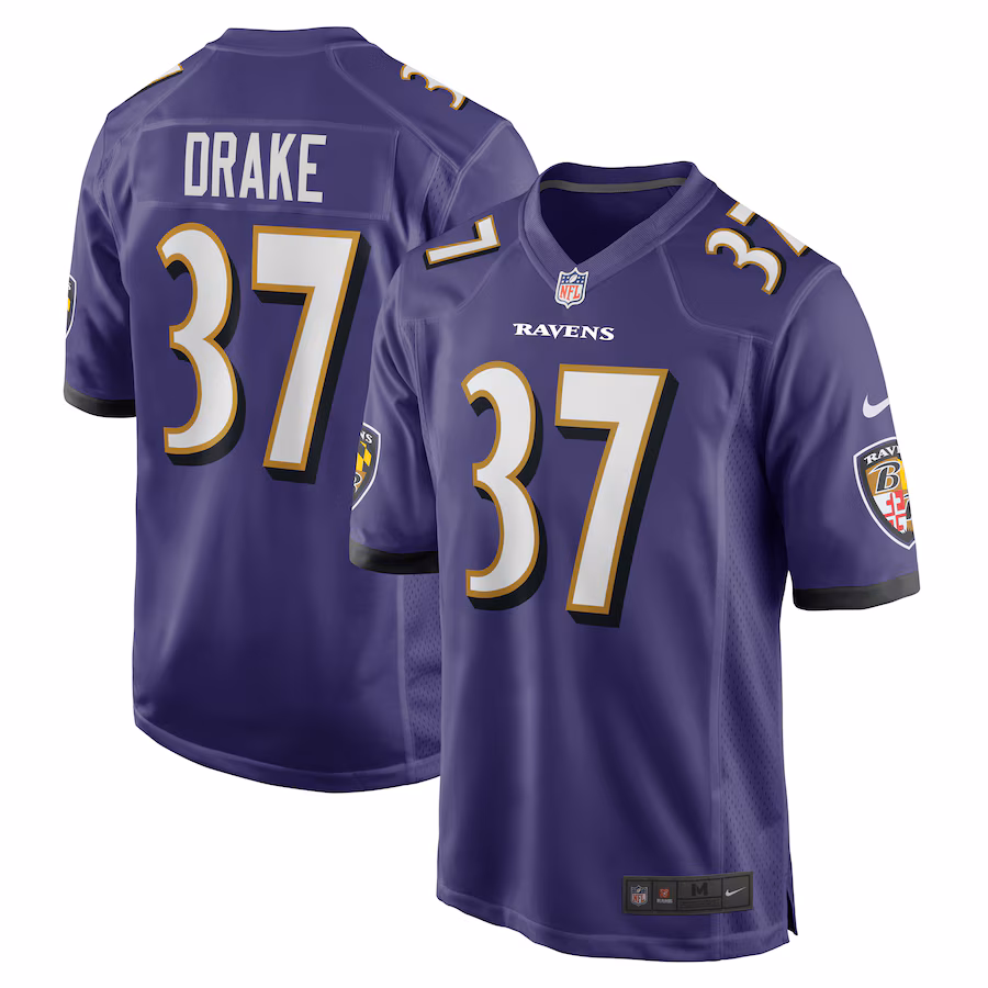 Men's Baltimore Ravens Kenyan Drake Nike  Purple  Game Jersey - U-jersey