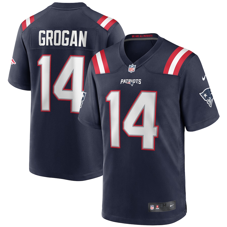Men's New England Patriots Steve Grogan Nike Navy Game Retired Player Jersey - U-jersey