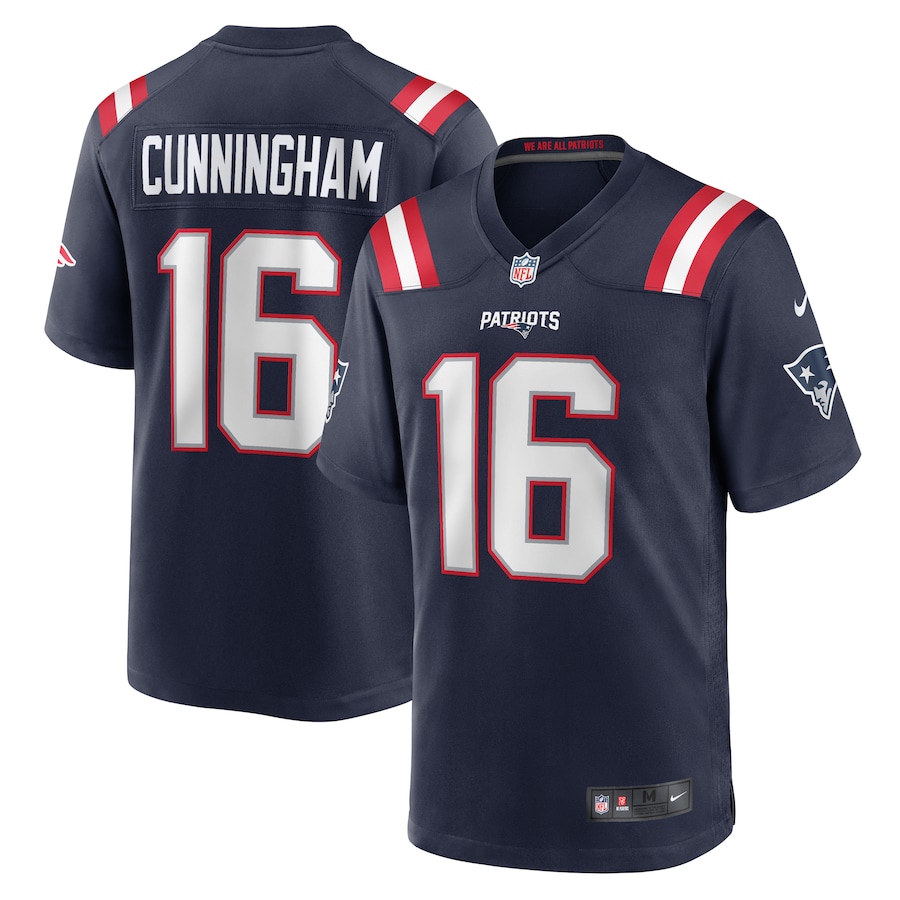 Men's New England Patriots Malik Cunningham Nike  Navy Team Game Jersey - U-jersey