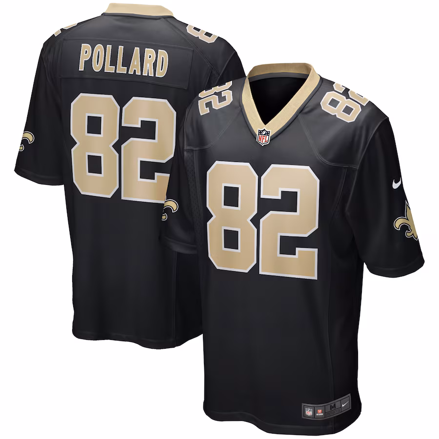 Men's New Orleans Saints Bob Pollard Nike Black Game Retired Player Jersey - U-jersey