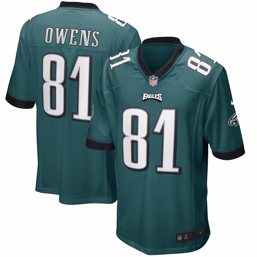 Men's Philadelphia Eagles Terrell Owens Nike Midnight Green Game Retired Player Jersey - U-jersey