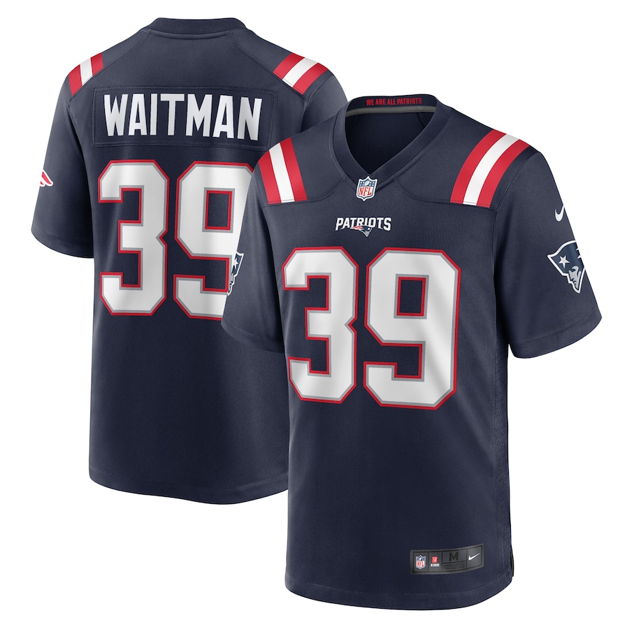 Men's New England Patriots Corliss Waitman Nike  Navy Team Game Jersey - U-jersey