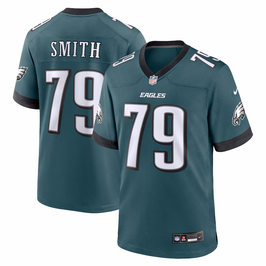 Men's Philadelphia Eagles Lecitus Smith Nike Midnight Green  Game Jersey - U-jersey