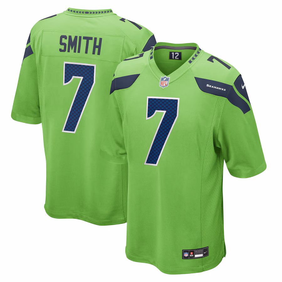 Men's Seattle Seahawks Geno Smith Nike Neon Green  Game Jersey - U-jersey