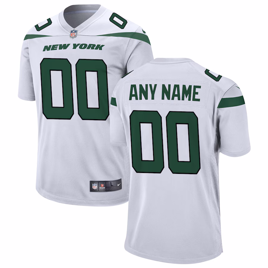 Men's New York Jets Nike White Custom Game Jersey - U-jersey