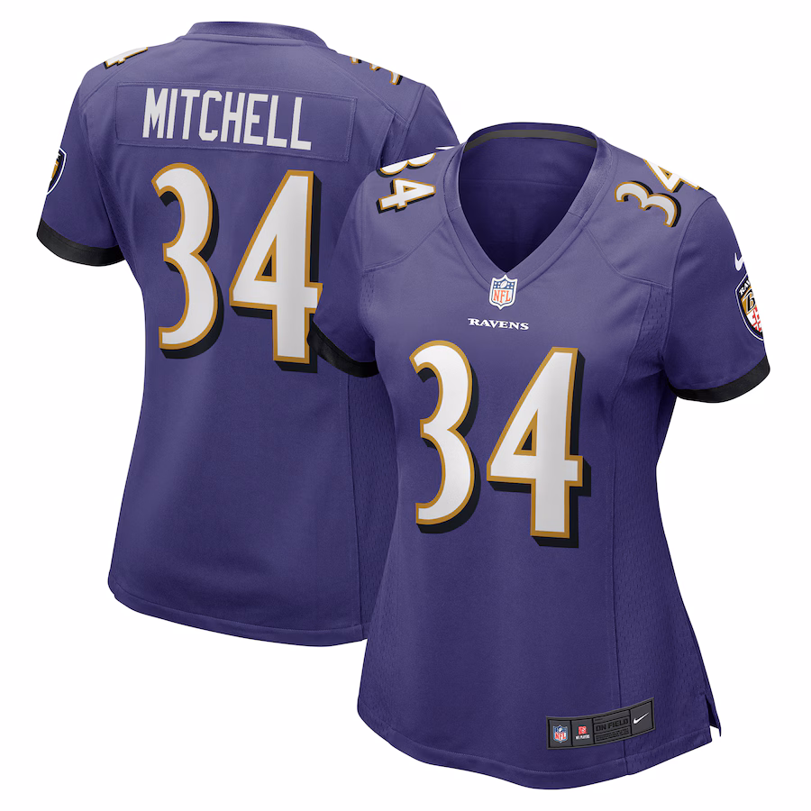 Women's Baltimore Ravens Keaton Mitchell Nike  Purple  Game Jersey - U-jersey