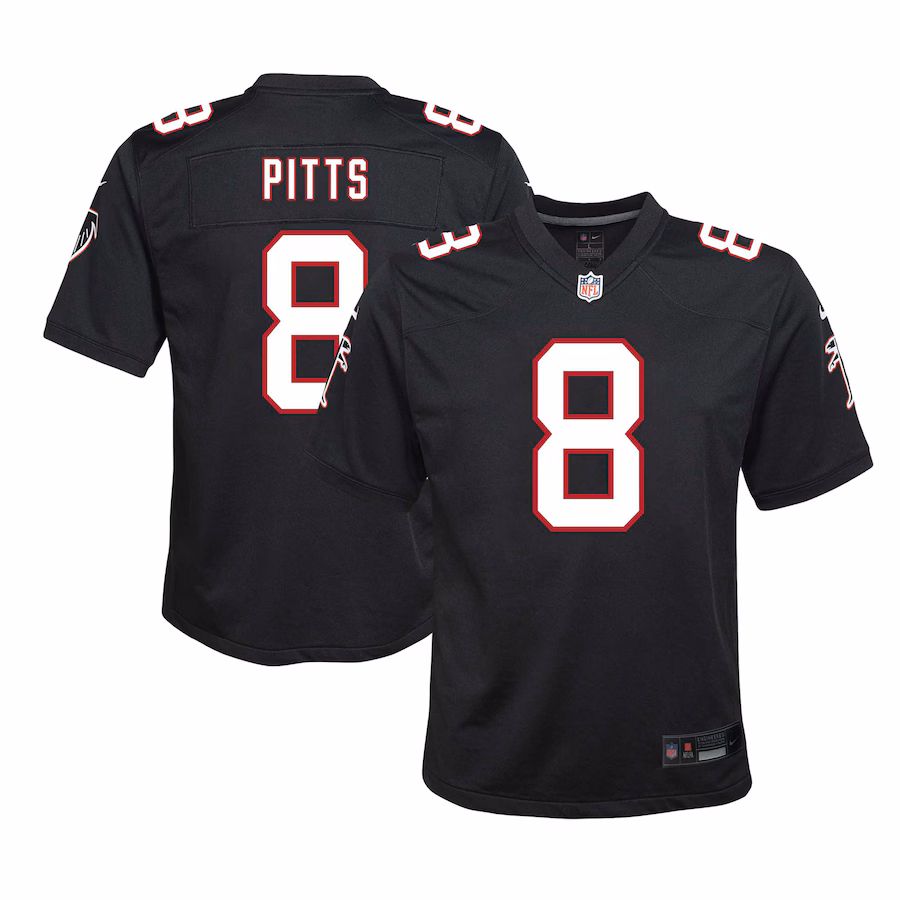 Youth Atlanta Falcons Kyle Pitts Nike Black Game Jersey - U-jersey