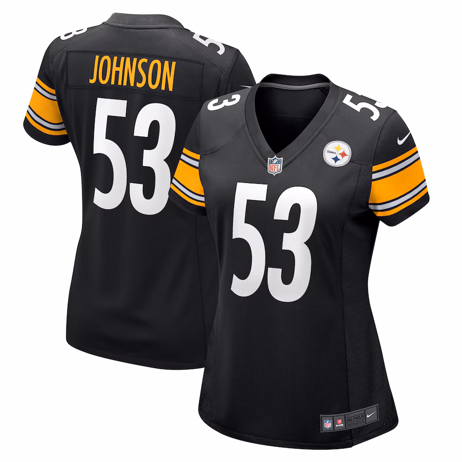 Women's Pittsburgh Steelers Kyron Johnson Nike  Black  Game Jersey - U-jersey