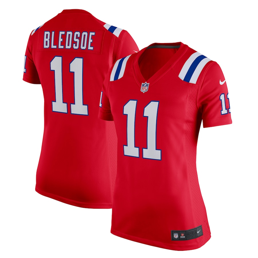 Women's New England Patriots Drew Bledsoe Nike Red Retired Game Jersey - U-jersey