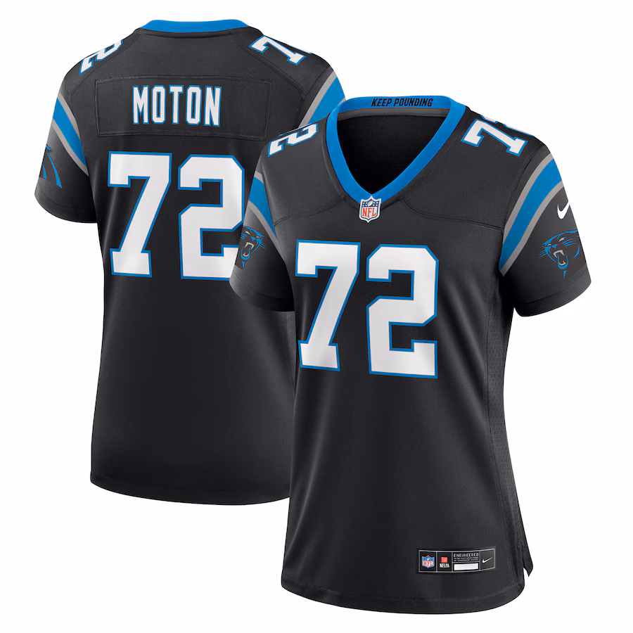Women's Carolina Panthers Taylor Moton Nike Black Team Game Jersey - U-jersey